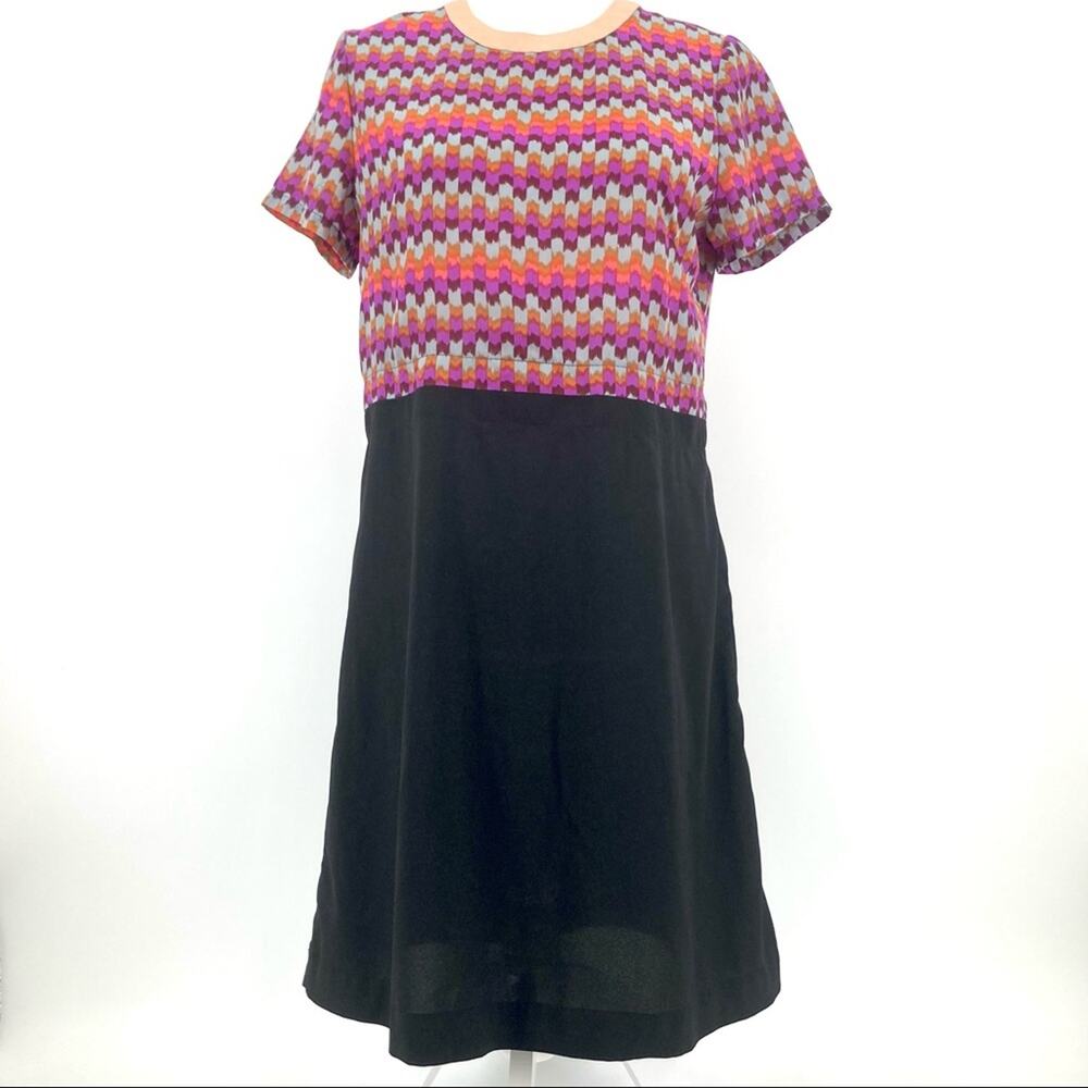 Marc Jacobs pink and black short-sleeved‎ silk dress (6)